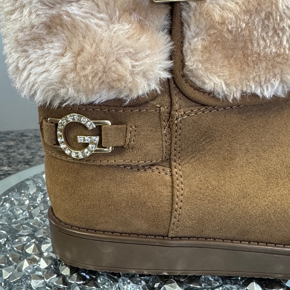 GBG Los Angeles Aleya Fur ankle Boots NEW 5.5 - Picture 3 of 13